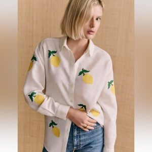 Sezane x Momoni Marzia blouse with lemons